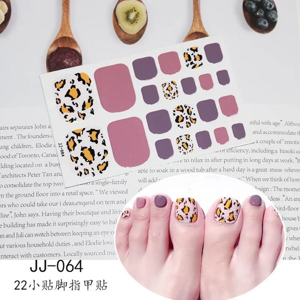 

fashion girls toenail stickers 22 pcs tips in different size full cover adhesive nail sticker for foot, Black