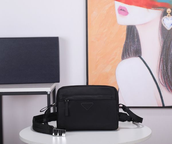 

men's black nylon small camera crossbody bag