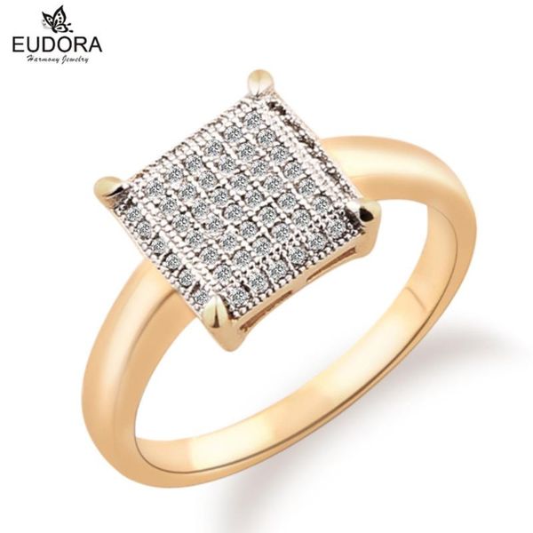 

unique design gold color crystal cubic zirconia square shape wedding rings for women party ring jewelry gift, Slivery;golden