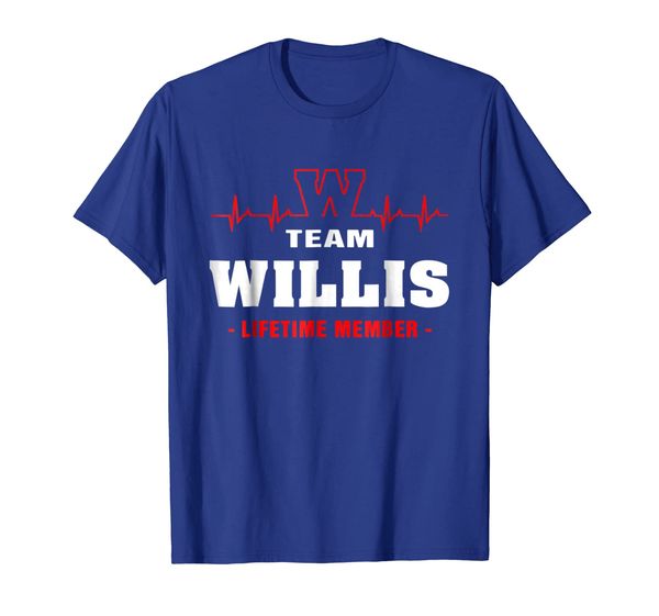 

team willis lifetime member shirt surname, last name, White;black