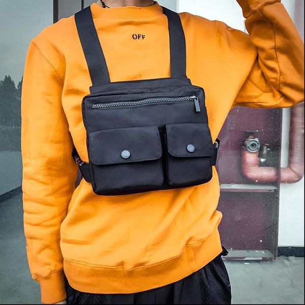 

men waist bag hip hop chest rig for tactical vest pack male abdomon bags canvas fanny purse streetwear