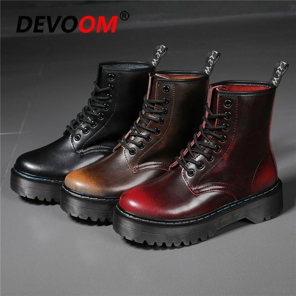 

boots winter fashion ankle platform women leather 2021 warm fur femmes bottes black ladies shoes chunky botas mujer