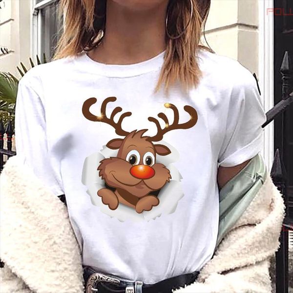 

maycaur funny deer tshirts women t shirt harajuku kawaii short sleeves christmas 90s aesthetic graphic tee, White