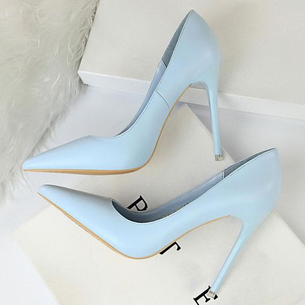 

dress shoes 2021 women fetish thin high heels scarpins female sweet yellow blue pink pumps escarpins talons stiletto bridal, Black