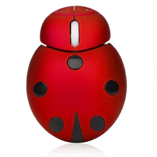 

mice 2.4ghz beetle wireless usb gaming mouse cute animal computer without battery red plastic