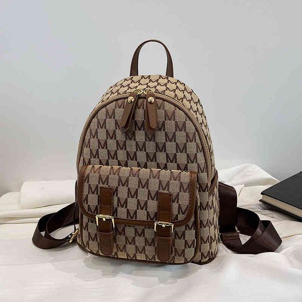 

women's backpack high sense korean leisure fashion letter embroidery canvas trend schoolbag versatile