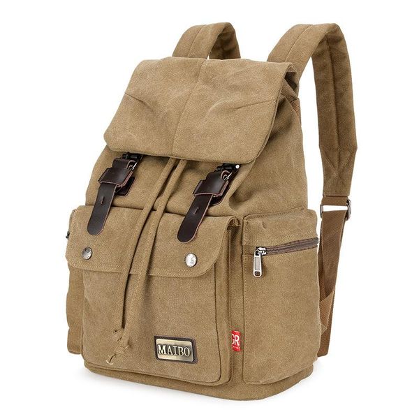 

backpack fashion men's vintage canvas school bag travel bags large capacity laptop