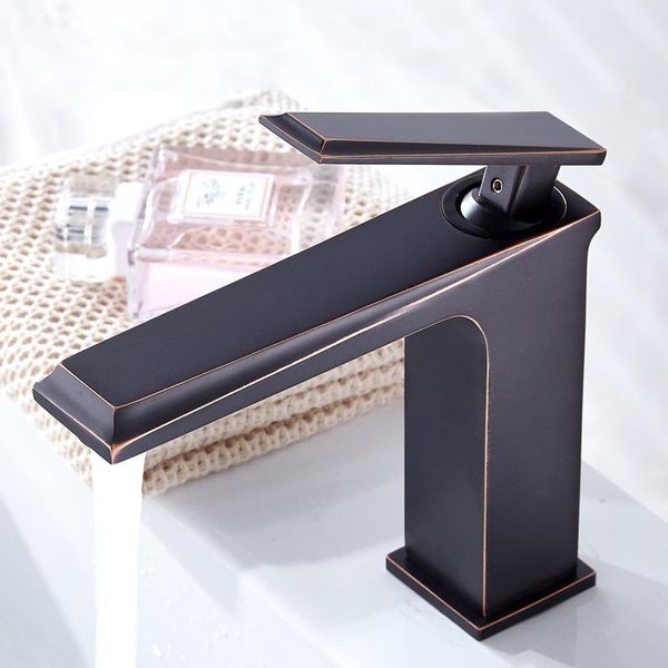 

bathroom sink faucets basin mixer tap brass black oil/chrome wash deck mounted single handle and cold faucet torneira