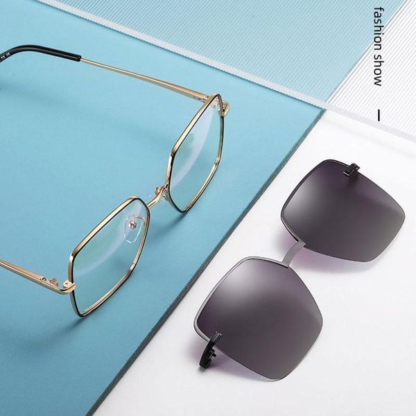 

sunglasses mimiyou alloy polarized magnetic lens women anti-blue glasses men sun brand uv400 eyeglasses shades, White;black