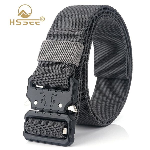 

waist support hssee men's tactical belt set hard alloy quick unlock buckle 1200d soft real nylon military army equipment, Black;gray