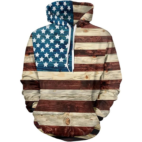 

vertical strip 3d printing hoodie visual impact party punk goth round neck sweater hoodie, Black