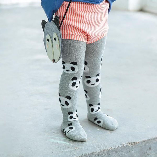 

footies 1pc spring panda baby tight cotton tights for girls boys pantyhose knitted design kids infant diapers 2021, Blue
