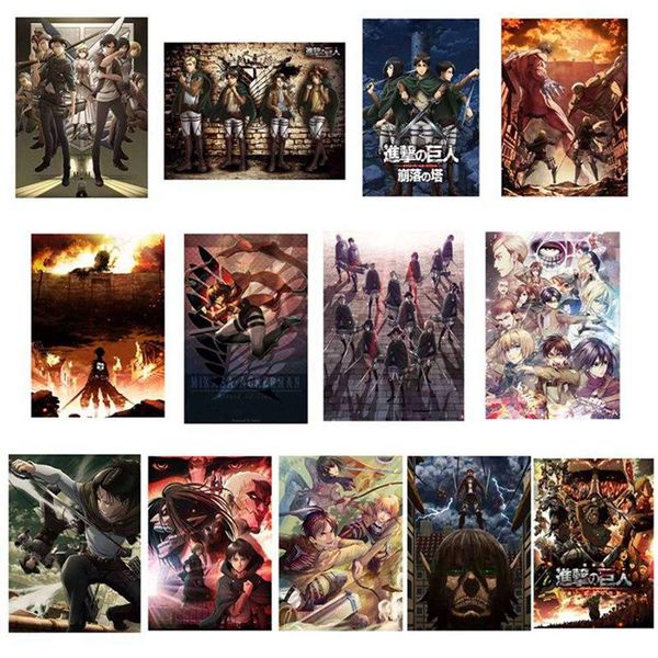 

paintings japanese anime attack on titan posters prints clear image room bar home art painting wall sticker 20x30cm