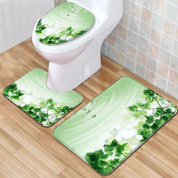 

carpets scenic printed carpet toilet 3-piece floor mat bathroom rug cover non-slip foot pad