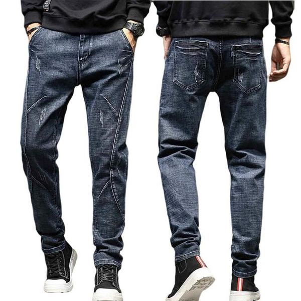 

men's jeans men fashion denim pants plus size loose straight jean trousers male cowboy oversized designer classic, Blue