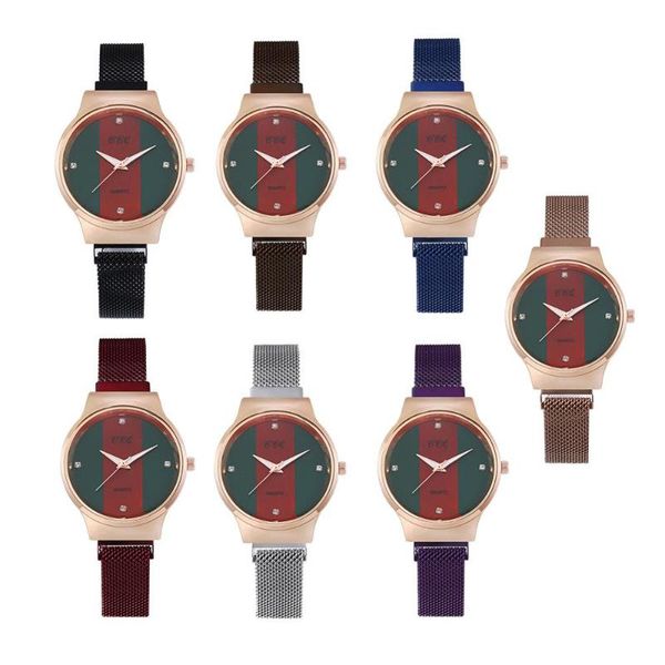 

wristwatches fashion women's watches magnetic wrist quartz clock ladies watch bracelet female milan strap, Slivery;brown