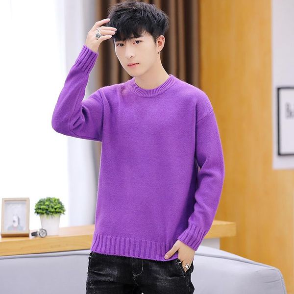 

men's sweaters long sleeve sweater men winter white yellow red black blue solid pullovers casual mens, White;black