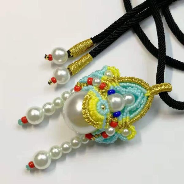 

pendant necklaces bohemia pearl love lucky simple handmade candy colors rope braided charm necklace women couple sister kids gift, Silver
