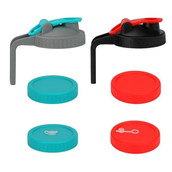 

kitchen storage & organization wide mouth mason jar lids,lids for jars leak-proof seal and flip cap with straw hole or handle food