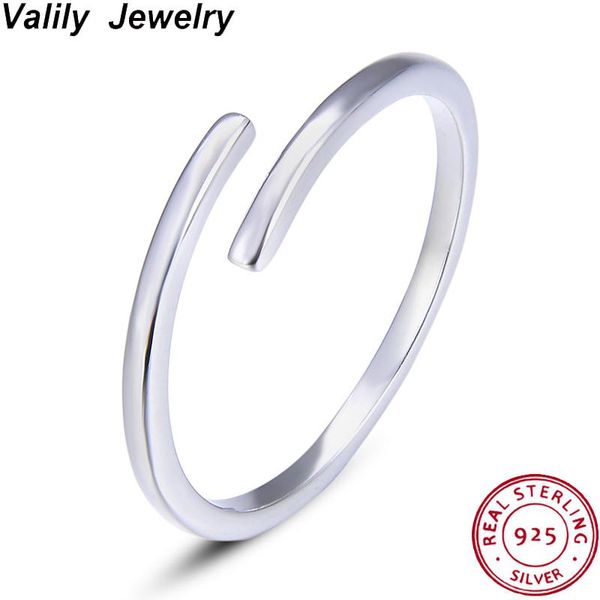 

wedding rings valily 100% 925 sterling silver simple opening ring fashion accessories korean version of the sen female jewelry, Slivery;golden