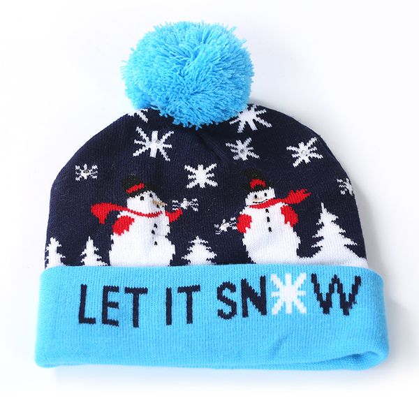 hats scarves sets ball caps led christmas sweater knitted beanie light up hat party gift for kids xmas new year_voghion.com