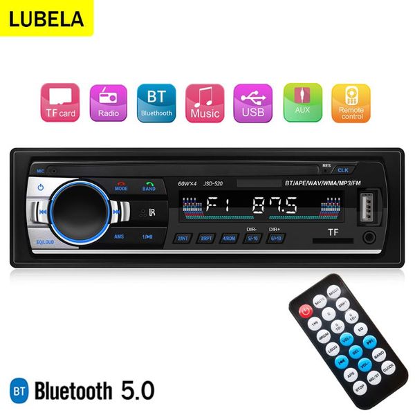 

car audio radio 1din bluetooth mp3 player 60wx4 digital stereo multimedia with fm aux usb tf dashboard input