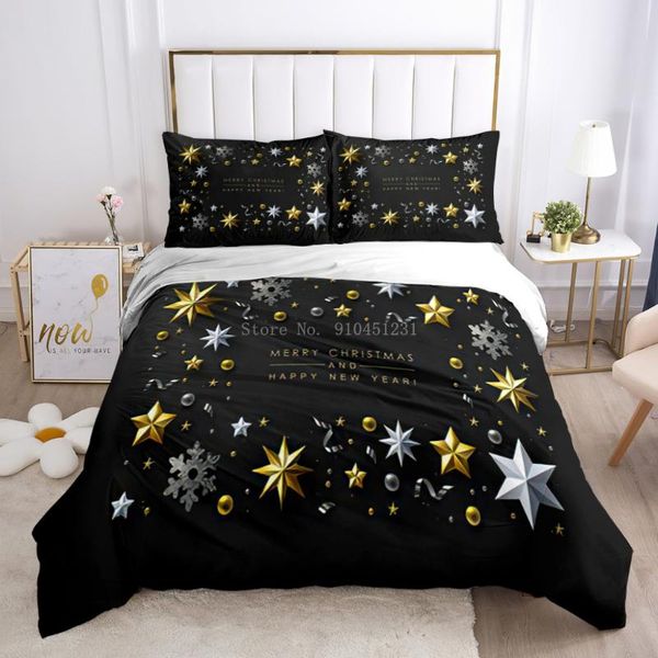 

bedding sets christmas set twin king  duvet cover 2/3 pcs cartoon santa claus print pillowcase bed