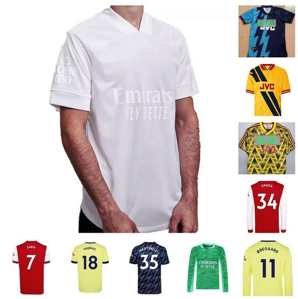 

no more red #10 smith rowe #7 saka #8 Ã¸degaard white soccer jerseys 2021 nicolas soccer shirt guendouzi thomas short sleeve men football uni, Black;yellow