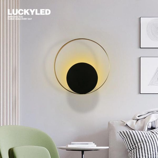 

modern circle wall lamp ac85-220v minimalist nordic lights art decortion indoor lighting restaurant bedroom