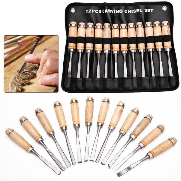 

professional hand tool sets 12pcs wood carving chisel set, located in the storage bag, woodworker/carpenter