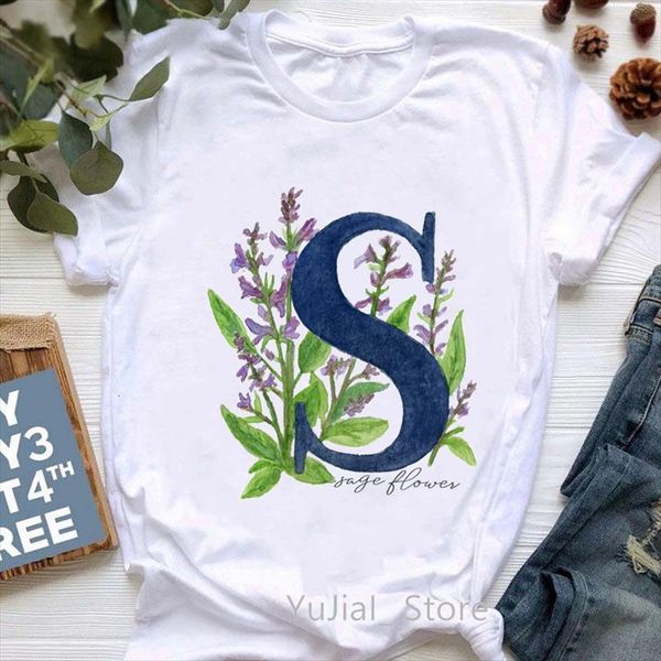 

s is sage graphic men t shirt print tshirts and women clothes vogue floral alphabet 26 letter femme harajuku streetwear, White;black