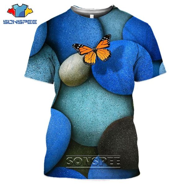 

men's t-shirts sonspee 3d printing men woman t shirt insect butterfly yellow purple summer fashion loose casual round neck all-match tr, White;black