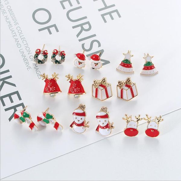 

christmas simplicity santa claus stud earrings gsfe005 fashion gift national style women diy jewelry earring, Golden;silver