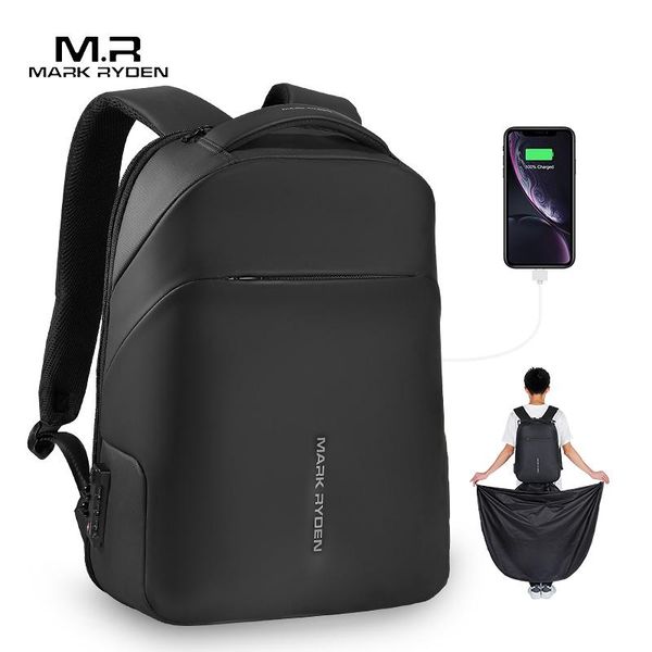 

backpack mark ryden anti-thief tsa lock men waterproof raincoat 15.6 inch lapbag school fashion man travel