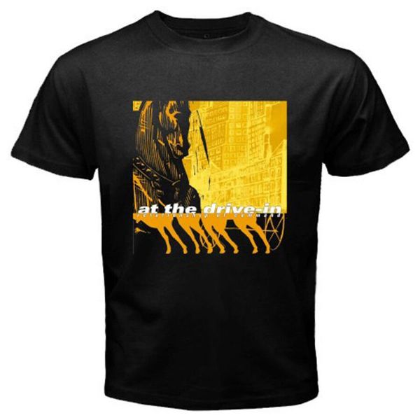 

at the drive in relationship of command men's fashion short sleeve o-neck cotton t-shirts, White;black