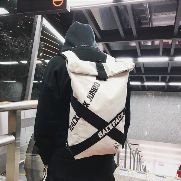 

backpack student bag female korean version of students campus fashion trend street shooting men travel tide package