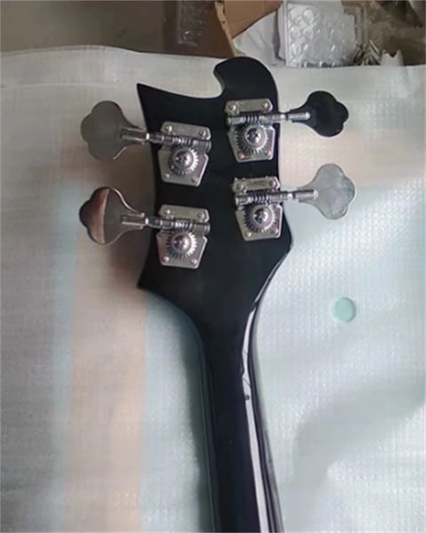

china oem factory rickenback 4003 black electric bass guitar with double output guitars guitarra