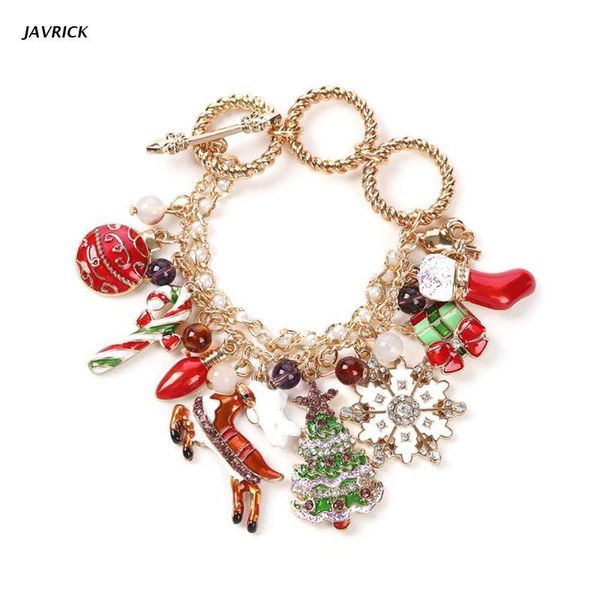

merry christmas bracelet diy xmas tree candy cane goldtone pretty decor ornaments all-match elegant decoration x5qd link, chain, Black