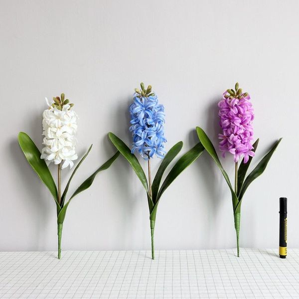 

decorative flowers & wreaths 3pcs artificial flower 3d feel hyacinth real touch wedding home garden decoration daffodil fake pot