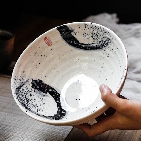 

japan creative japanese ceramic bowl ramen retro tableware rice mixing bowls