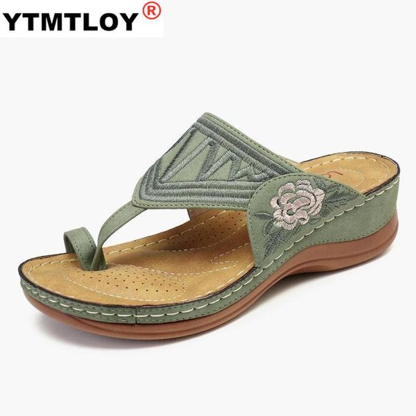 

slippers women sandals flip flops summer fashion embroidered flip-flops shoes casual beach outdoor ladies plus size, Black