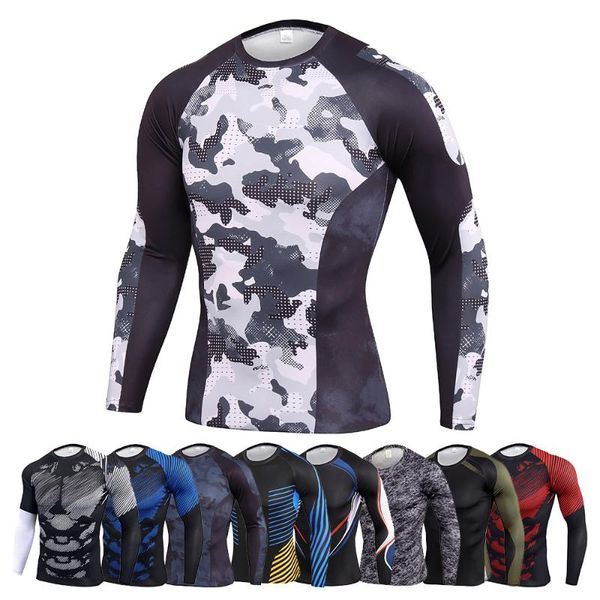 

tights men's stretch breathable quick-drying bottoming basketball running sports fitness clothes men long-sleeved yoga t-shirt outfit