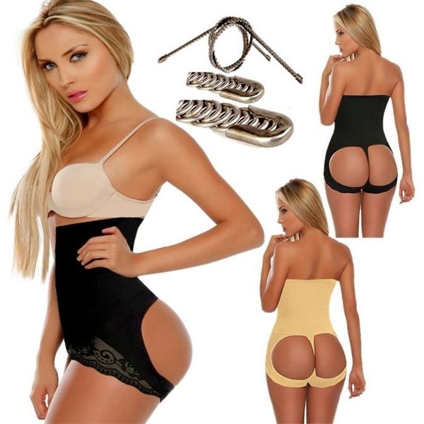 Mulheres Alto Cintura Treinador 4 Steel Bone Body Shapers Corset Calcinha Compressão Cincher Neoprene Butt Enhancer Shaping Panty 811 210402