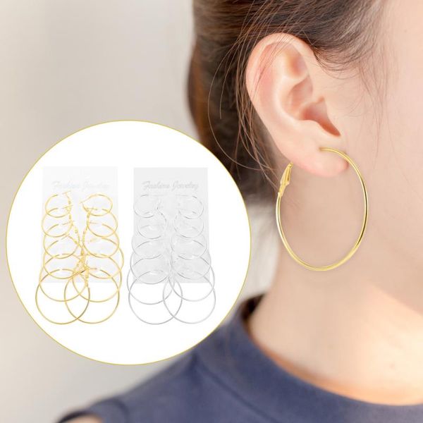 

hoop & huggie 24 pairs earrings beading earring round open, Golden;silver