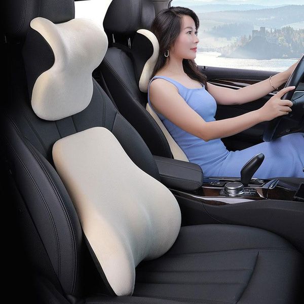 

seat cushions supple car lumbar headrest neck pillow support universal soft pillows cushion automotive head rest accessories