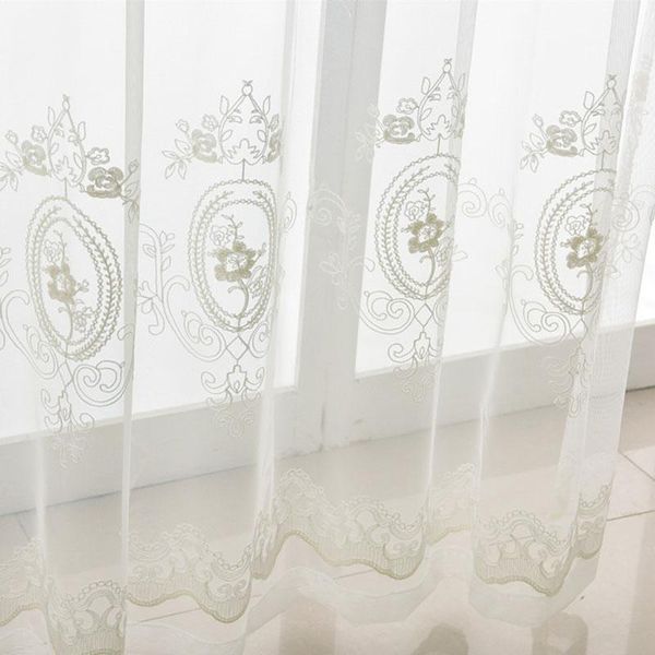 

curtain & drapes white sheer curtains for living room floral tile embroidered translucent organza gazebo patio window