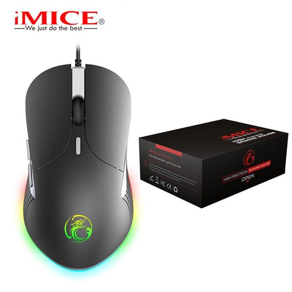 

mice rgb led usb professional gaming mouse 6 buttons 6400dpi optical x6 wired cable for computer lapgame