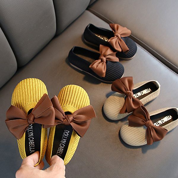 

2021 korean spring new first walkers version of cute bow girls single shoes small middle-aged princess designer baby round toe soft-soled kn