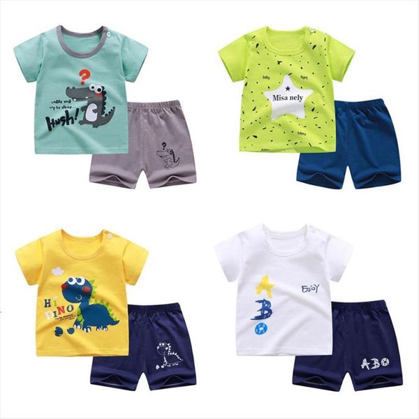 

arrival toddler boy girl clothes cotton short sleeve t shirt shorts set outfits bebes suits for 6m to 7 years, White