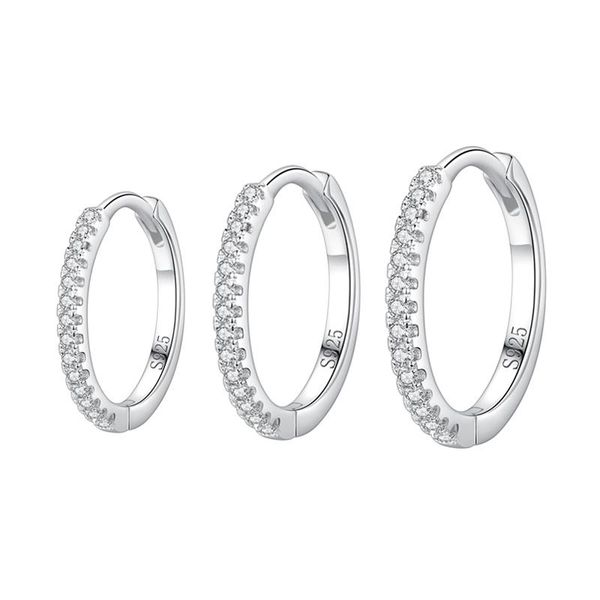 

hoop & huggie beitil fashion 925 sterling silver sparkling zircon round earrings for women wedding statement fine jewelry, Golden;silver
